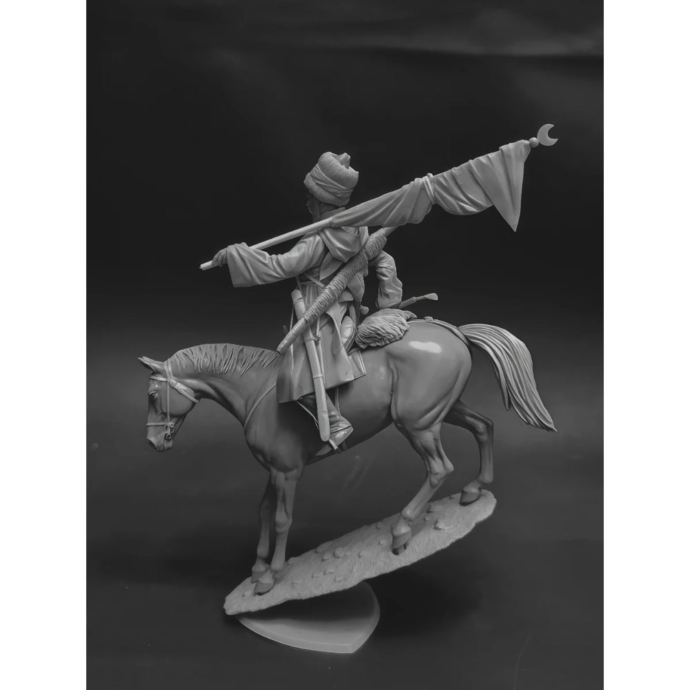 54mm Caucasian Highlander Cavalry, Resin Model Figure Kit, Military Theme, Unassembled and Unpainted