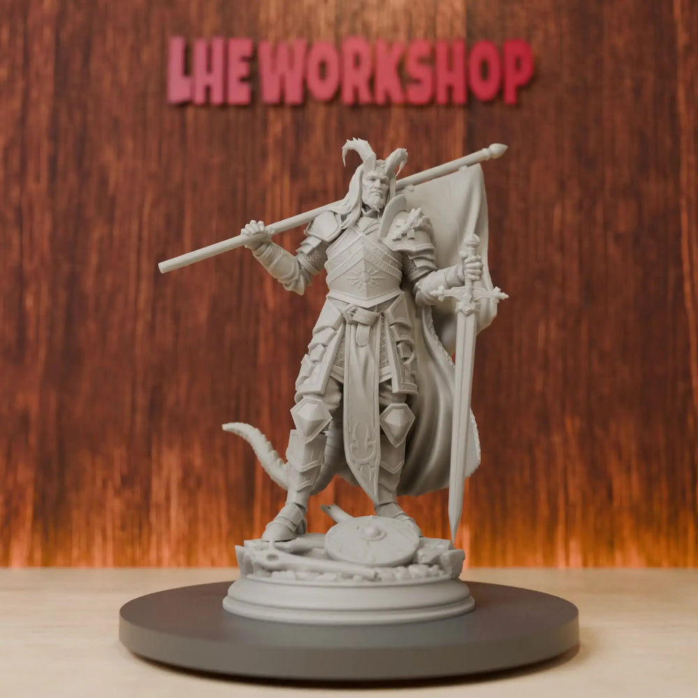 75mm Tiefling Veteran Fighter, Resin Model Figure Kit, Fantasy Theme, Unassembled and Unpainted