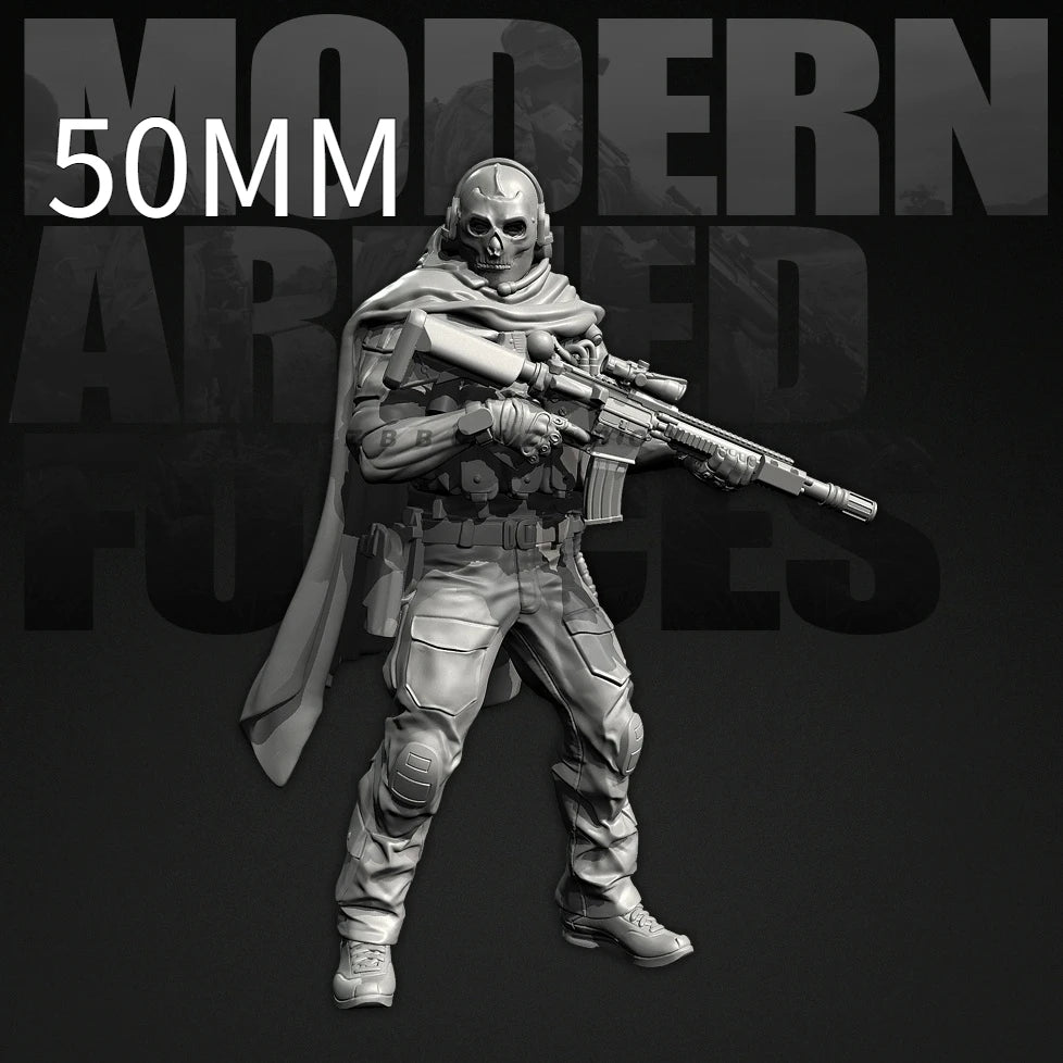 50mm Modern Tactical Operator, Resin Model Figure Kit, Unassembled and Unpainted