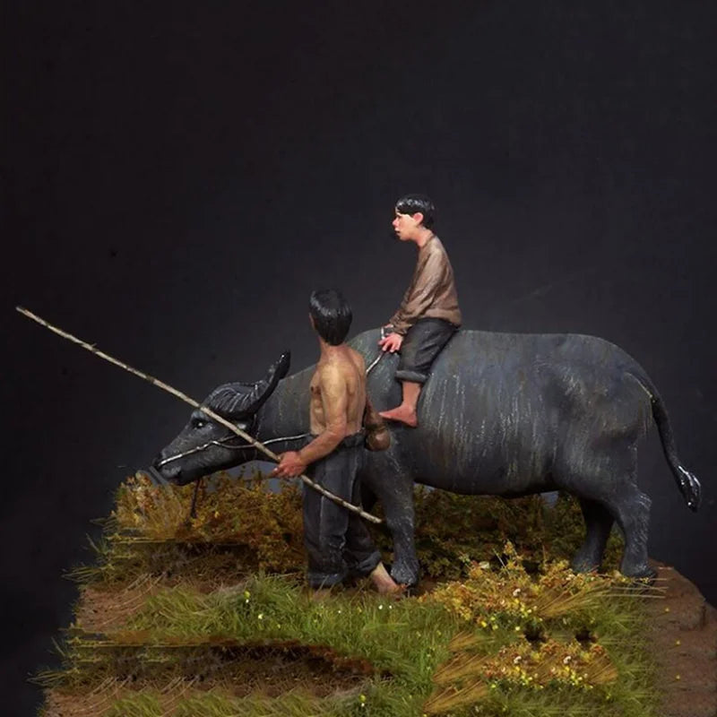1/35 Vietnam War Shepherd, 3 Figures, Resin Model Diorama Kit, Unassembled and Unpainted