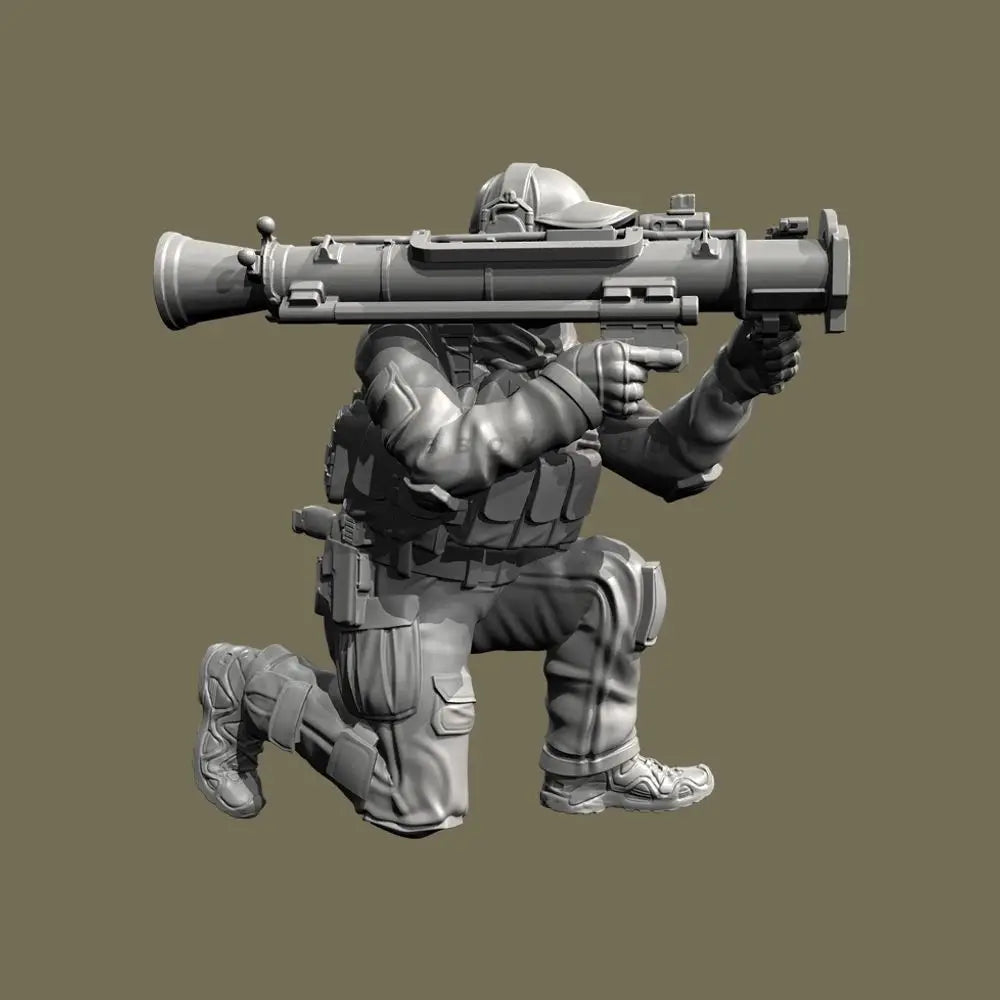 50mm Modern Tactical Combat Soldier, 5 Figures, Resin Model Figure Kit, Unassembled and Unpainted