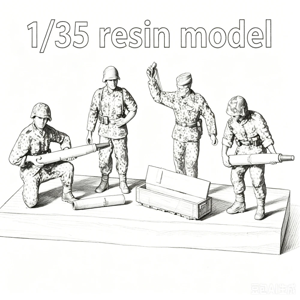 1/35 Modern Infantry in Multiple Combat Poses, 4 Figures, Resin Model Figure Kit, Unassembled and Unpainted