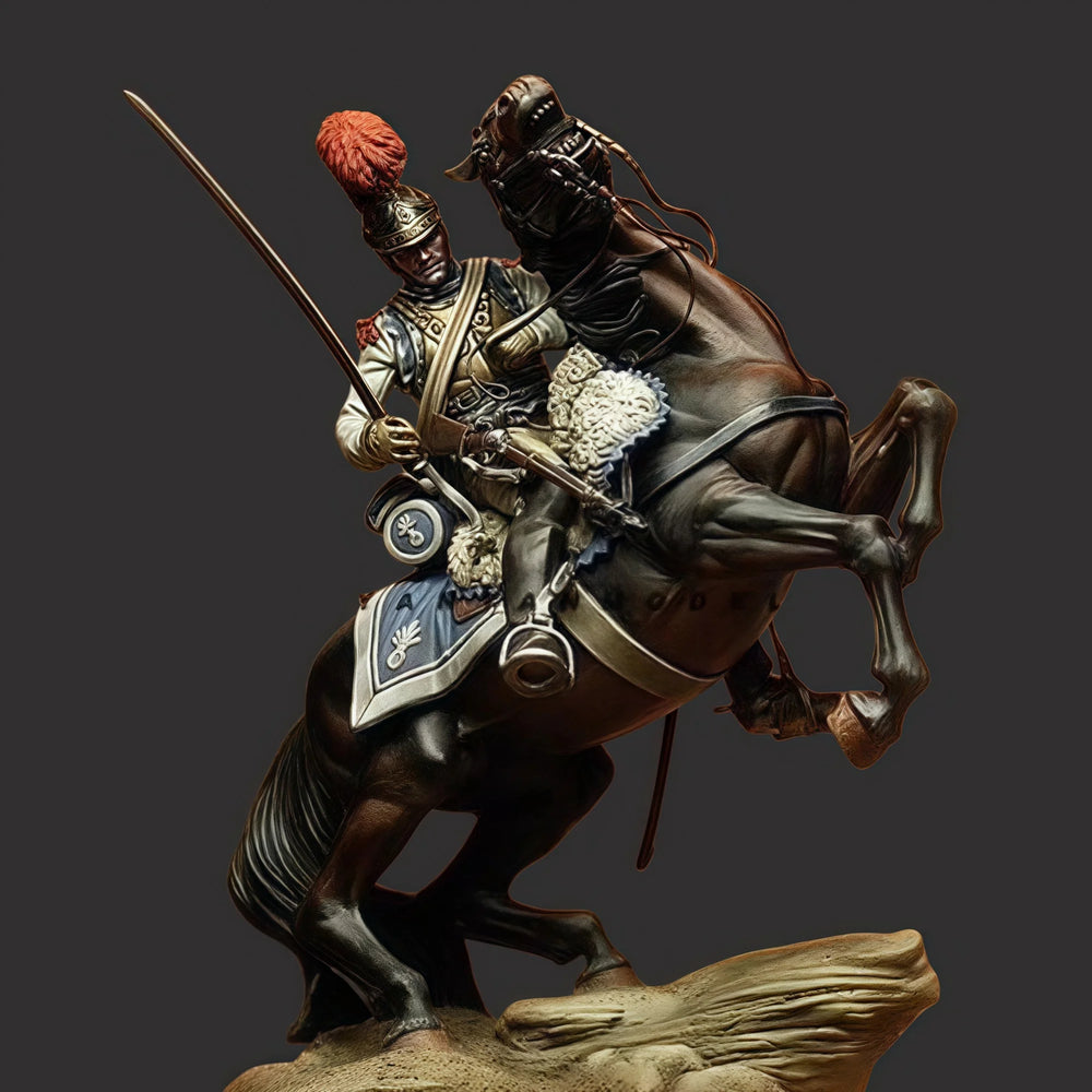 1/24 Medieval Knight Mounted, Resin Model Figure Kit, Unassembled and Unpainted