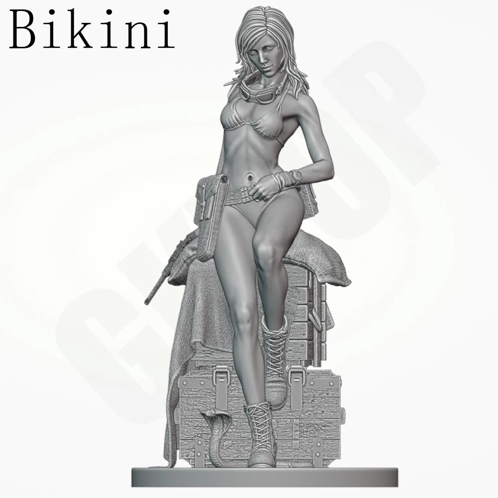 Female Military Operator, Resin Model Figure Kit, Unassembled and Unpainted