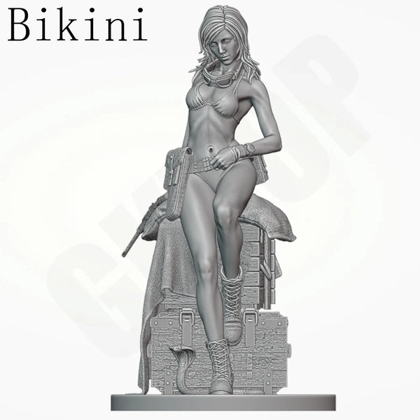 Female Military Operator, Resin Model Figure Kit, Unassembled and Unpainted