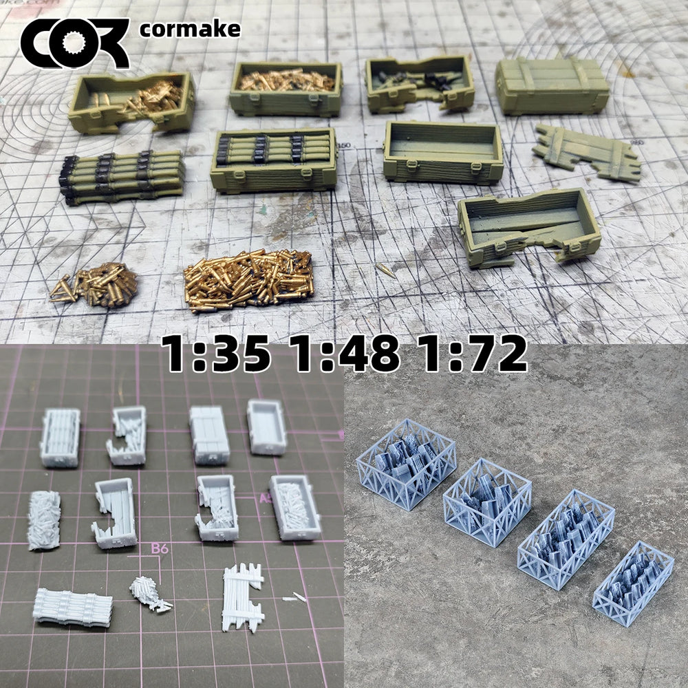 1/35 WWII Ammunition & Grenade Accessories, Resin Model Accessory Kit, Unpainted