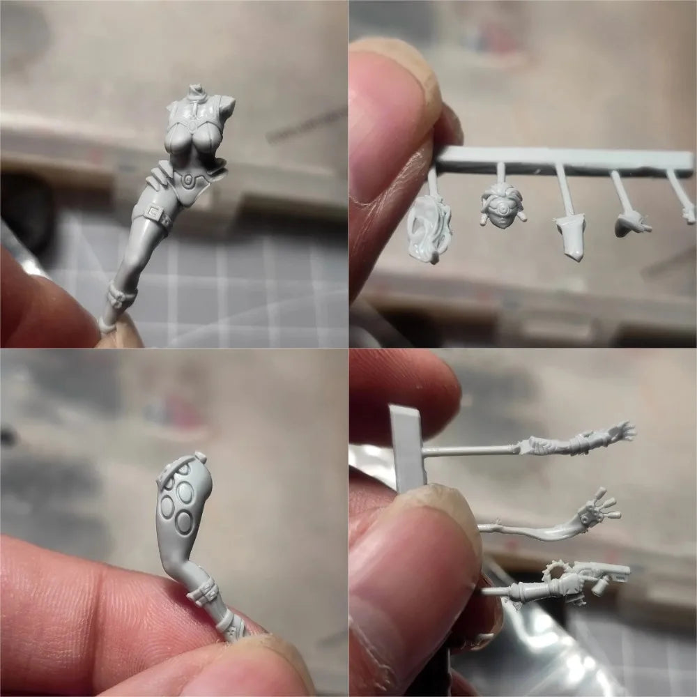 38mm Modern Anime Female Soldier, Resin Model Figure Kit, Unassembled and Unpainted