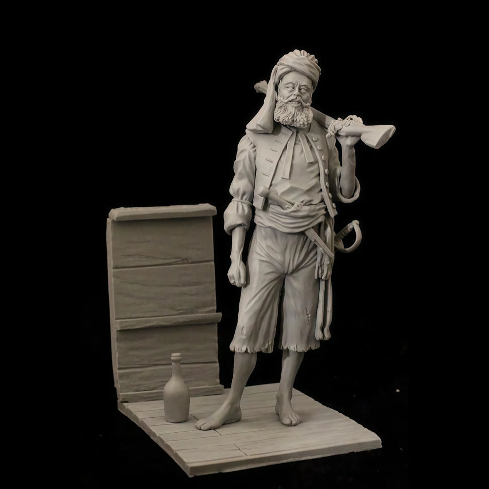 75mm Napoleonic Pirate, Resin Model Figure Kit, Unassembled and Unpainted