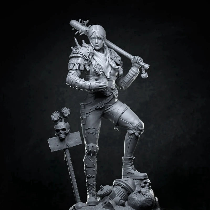1/24 Female Barbarian Warriors with Axe and Sword, 2 Figures, Resin Model Figure Kit, Fantasy Theme, Unassembled and Unpainted