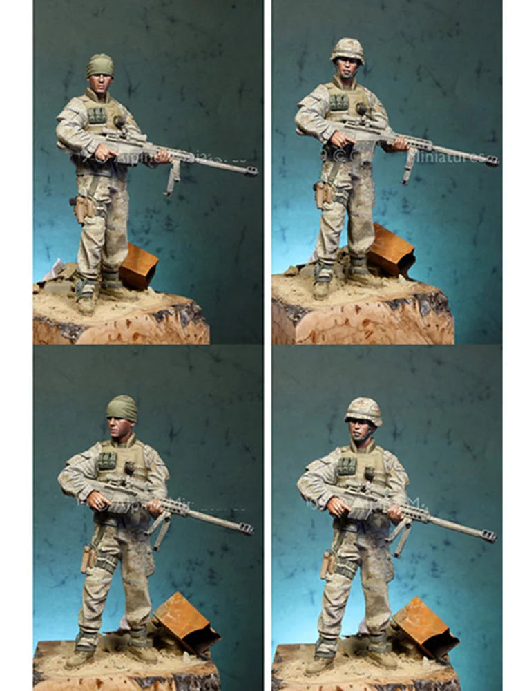 1/16 Modern Rifleman with Tactical Gear, Resin Model Figure Kit, Unassembled and Unpainted