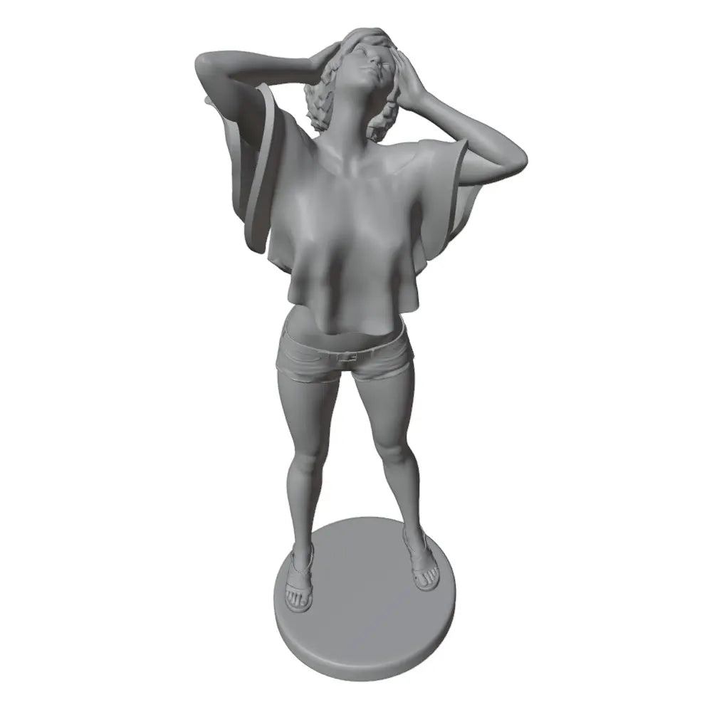 1/24 Casual Pin-up in Shorts and Flip-Flops, Resin Model Figure Kit, Unassembled and Unpainted
