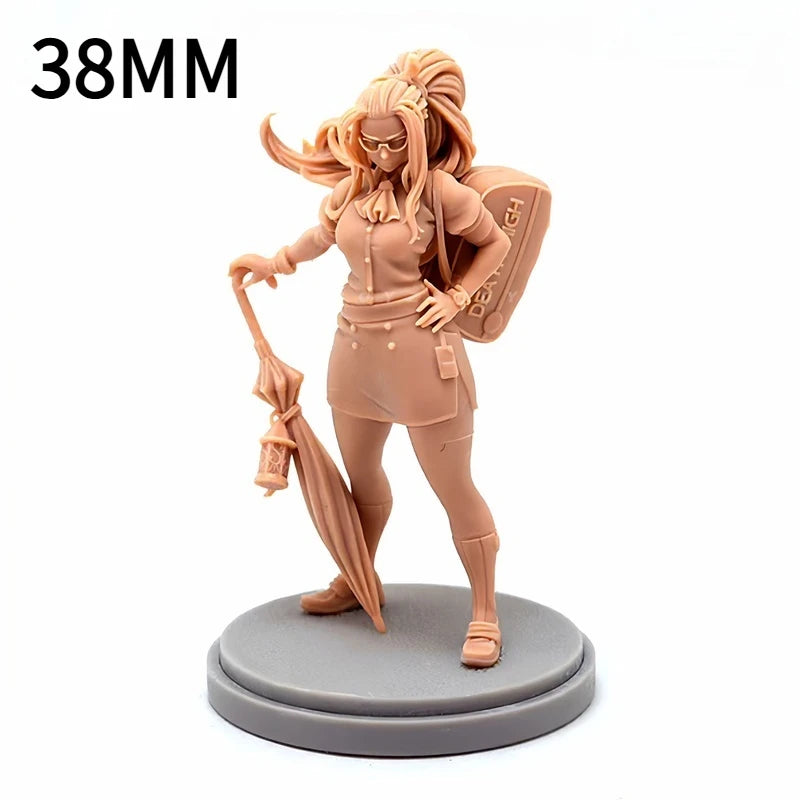 38mm Tactical Operator Schoolgirl, Resin Model Figure Kit, Anime Theme, Unassembled and Unpainted
