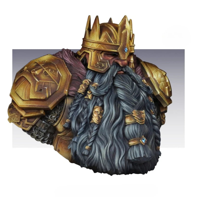 1/12 Medieval Dwarf King with Ornate Braided Beard, Resin Model Bust Kit, Unassembled and Unpainted