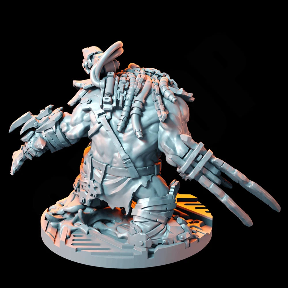 1/35 Grimdark Power Armor Soldier with Heavy Cannon, Resin Model Figure Kit, Fantasy Theme, Unassembled and Unpainted