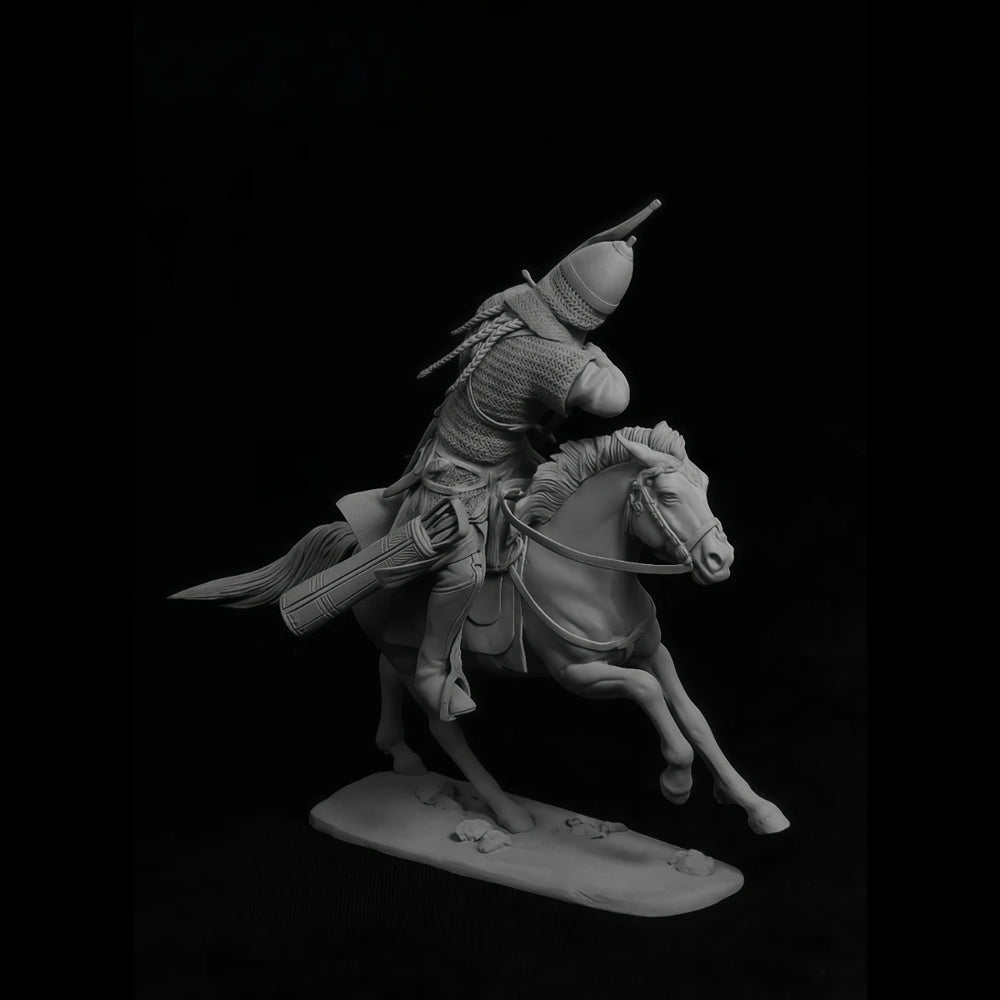 75mm Medieval Cuman Horse Archer, Resin Model Figure Kit, Unassembled and Unpainted
