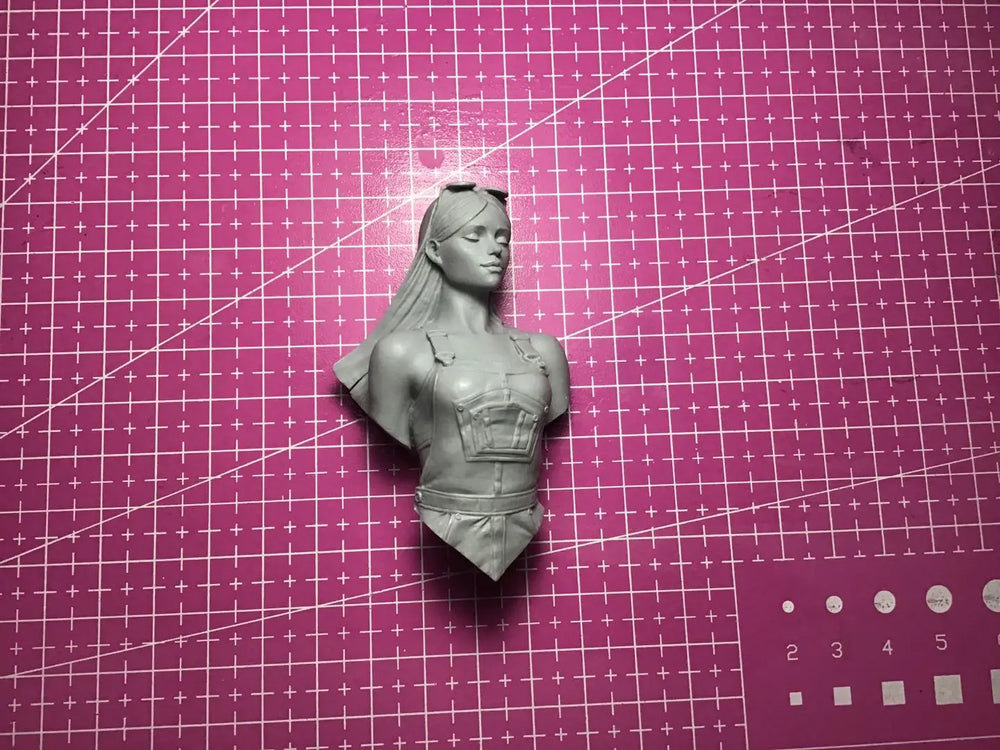 75mm Female Tactical Warrior, Resin Model Bust Kit, Unassembled and Unpainted