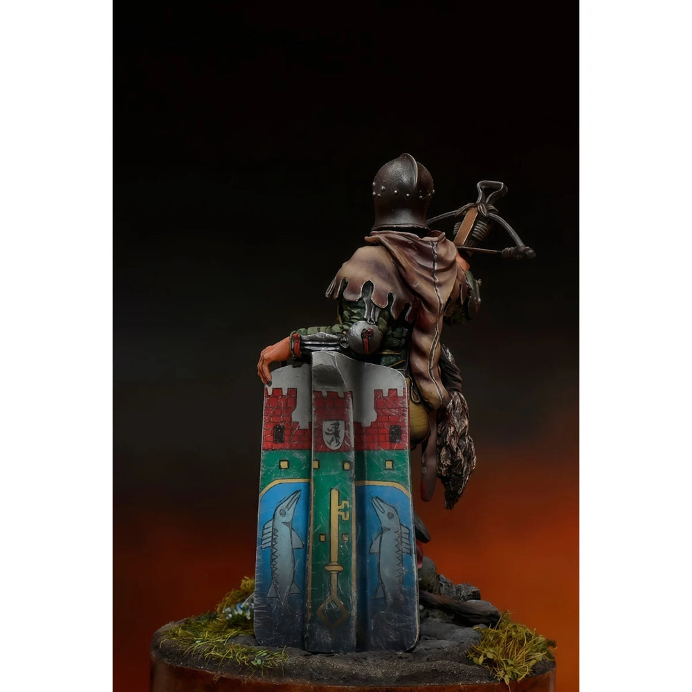 54mm Medieval European Crossbowman, Resin Model Figure Kit, Unassembled and Unpainted