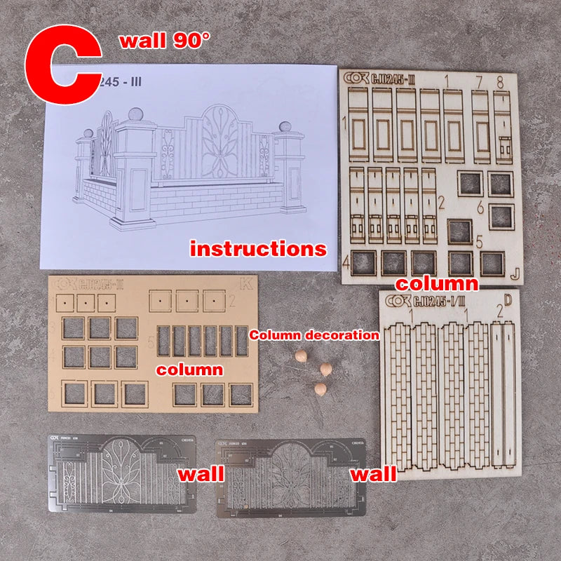 1/35 WWII Architectural Gates & Walls, Resin Model Diorama Kit, Unassembled and Unpainted