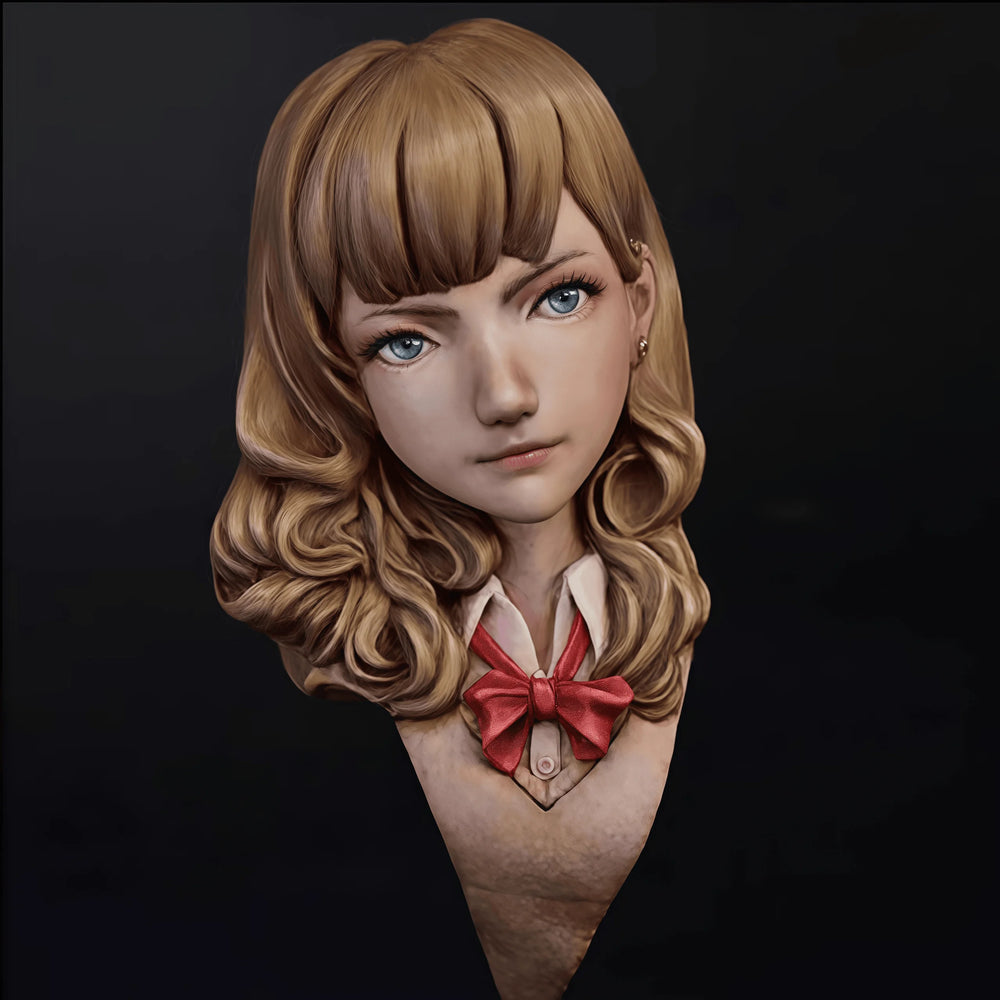 60mm Female Character, Resin Model Bust Kit, Anime Theme, Unassembled and Unpainted
