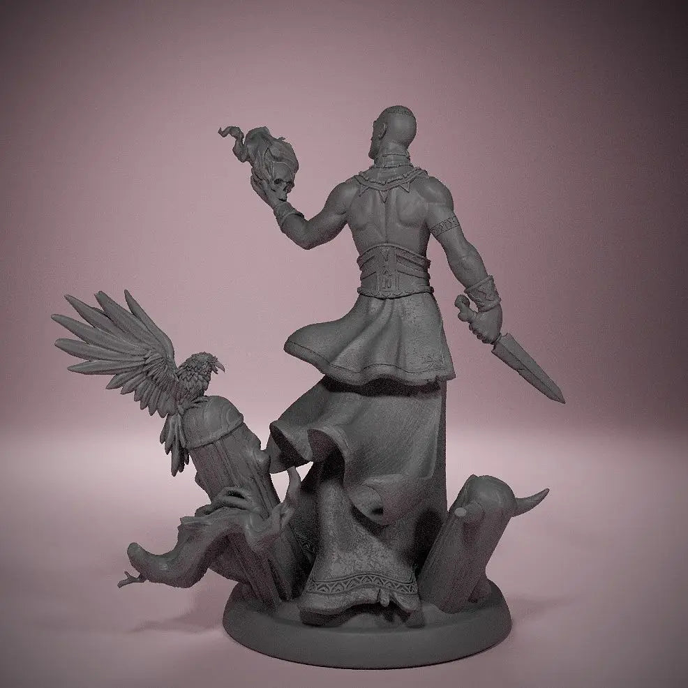 70mm Sorceress Commanding Winged Demons, Resin Model Figure Kit, Fantasy Theme, Unassembled and Unpainted