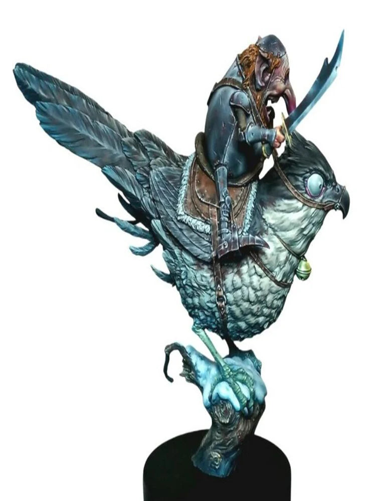 1/32 Officer Warrior on Dragon Mount, Resin Model Figure Kit, Fantasy Theme, Unassembled and Unpainted