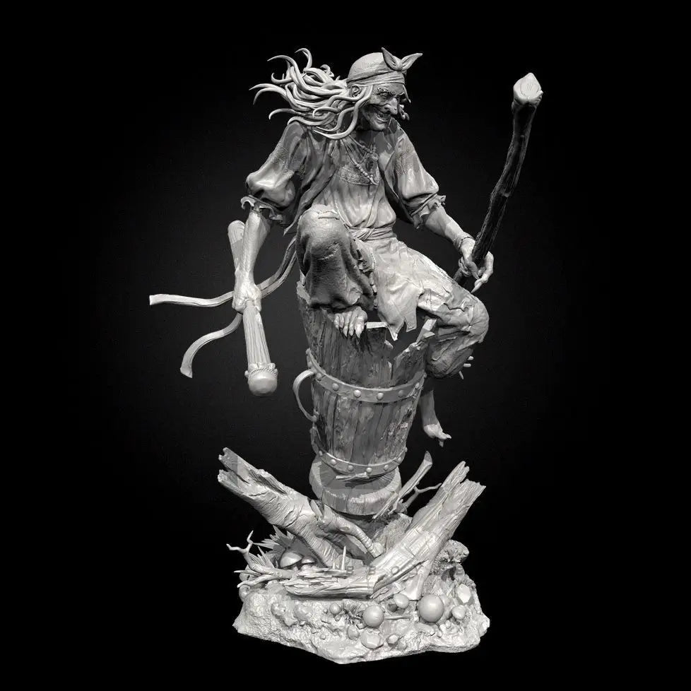 95mm Baba Yaga Witch, Resin Model Figure Kit, Mythology Theme, Unassembled and Unpainted