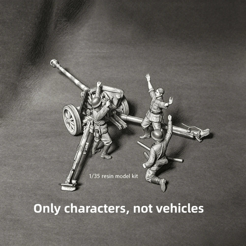 1/35 WWI Soldiers & Artillery Crew, 10 Figures, Resin Model Figure Kit, Unassembled and Unpainted