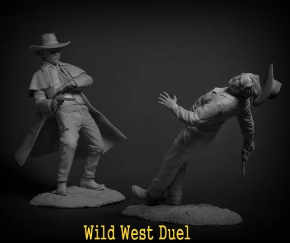 1/24 American Civil War Western Cowboys Duel, 2 Figures, Resin Model Figure Kit, Unassembled and Unpainted