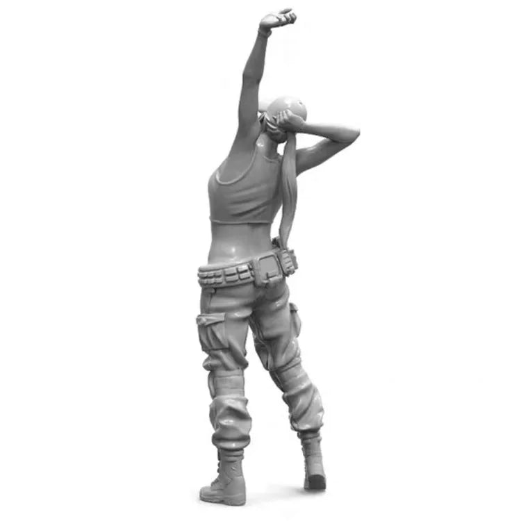 1/35 Female Tactical Operator Arms Raised, Resin Model Figure Kit, Unassembled and Unpainted