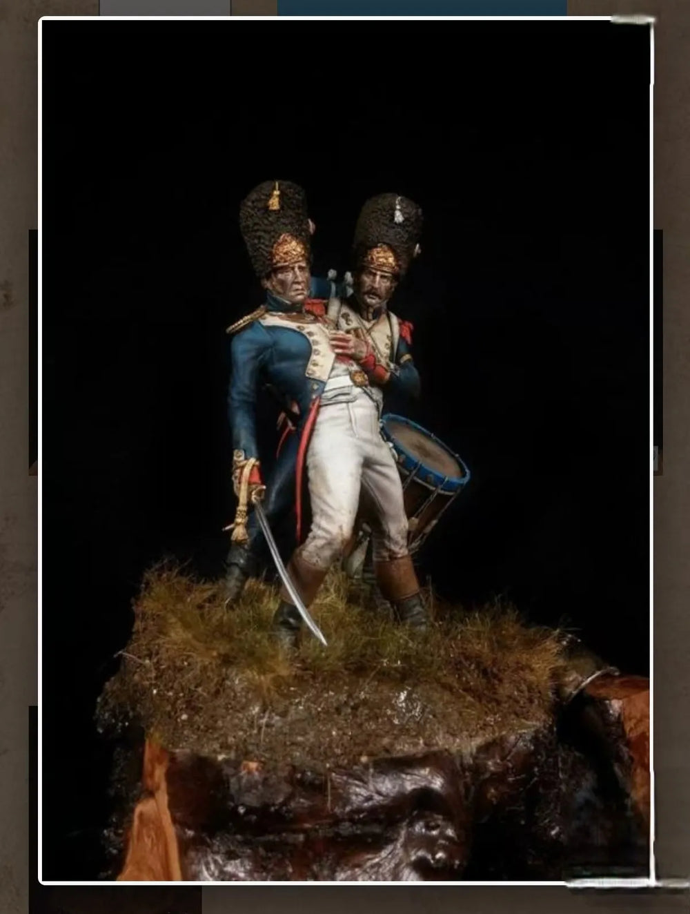 1/24 Napoleonic French Soldiers, 4 Figures, Resin Model Figure Kit, Unassembled and Unpainted