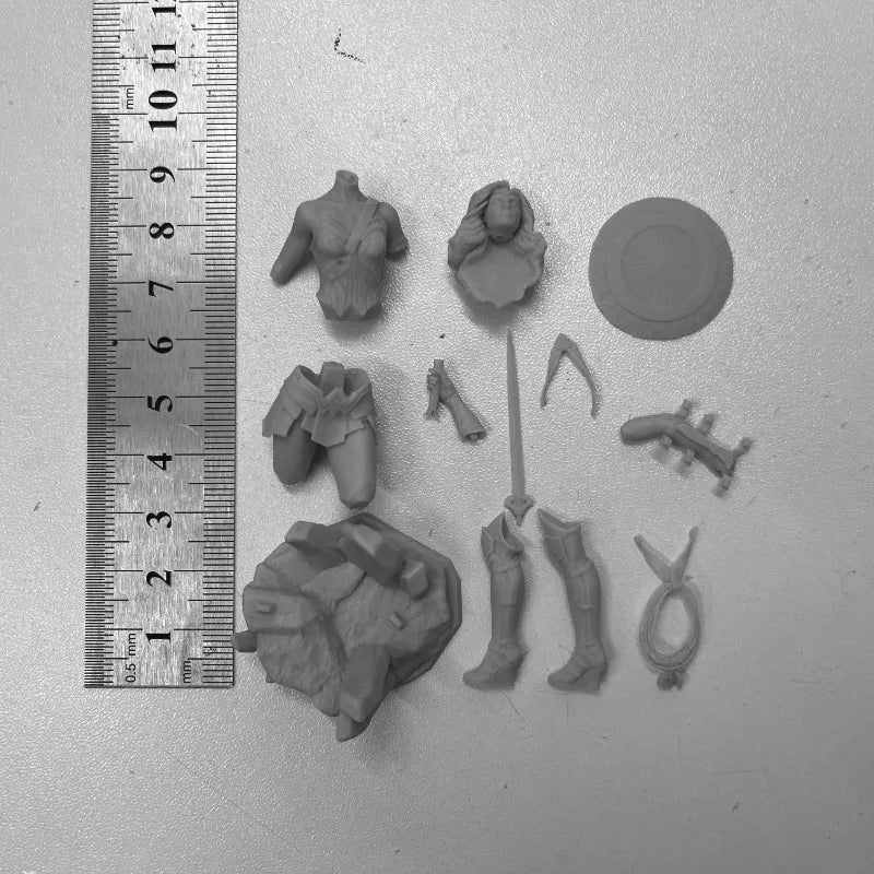 1/24 Medieval Fantasy Female Warrior with Shield, Resin Model Figure Kit, Unassembled and Unpainted