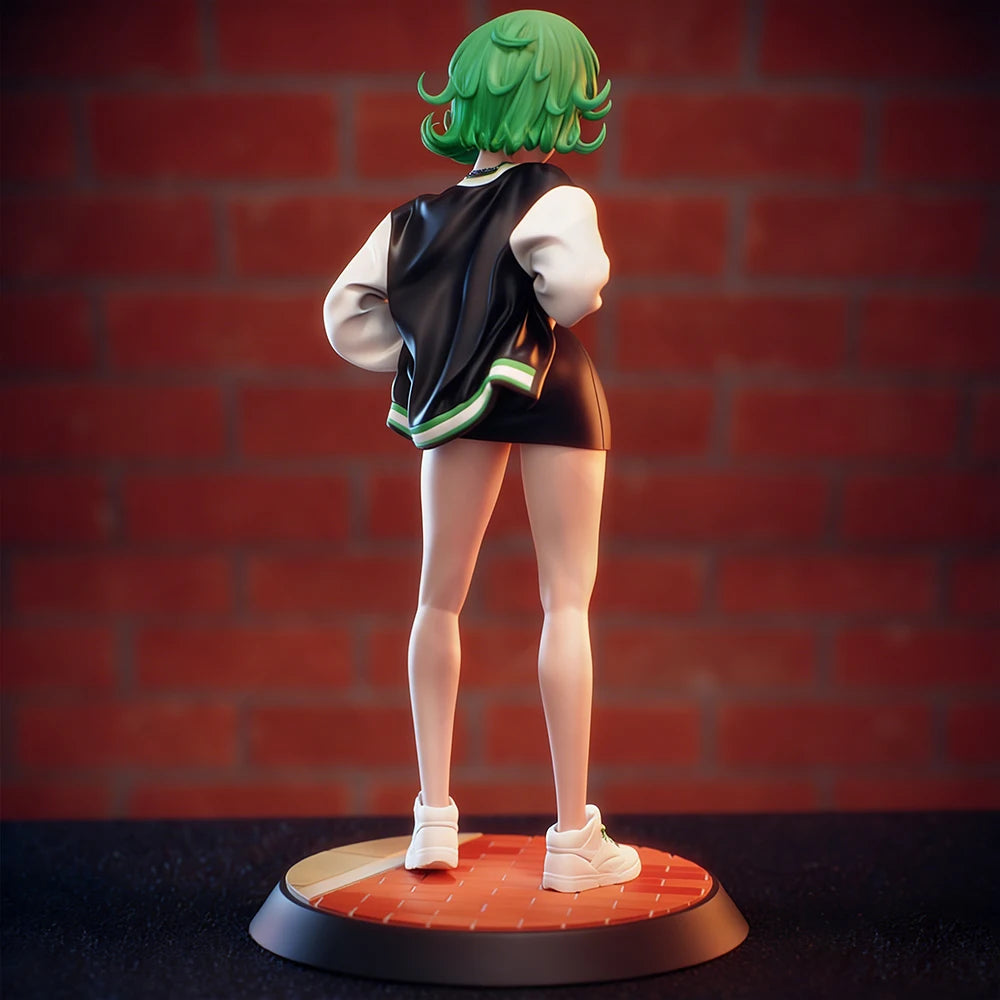 1/24 Green-Haired Female Character, Resin Model Figure Kit, Unassembled and Unpainted