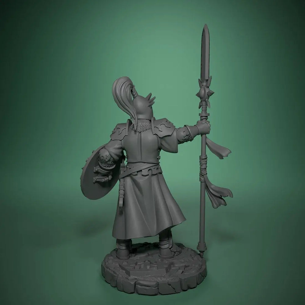 Medieval Fantasy Knight with Spear, Resin Model Figure Kit, Unassembled and Unpainted