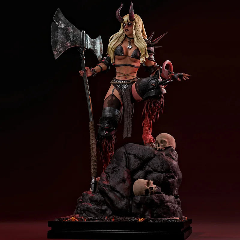 90mm Demon Queen Succubus, Resin Model Figure Kit, Fantasy Theme, Unassembled and Unpainted