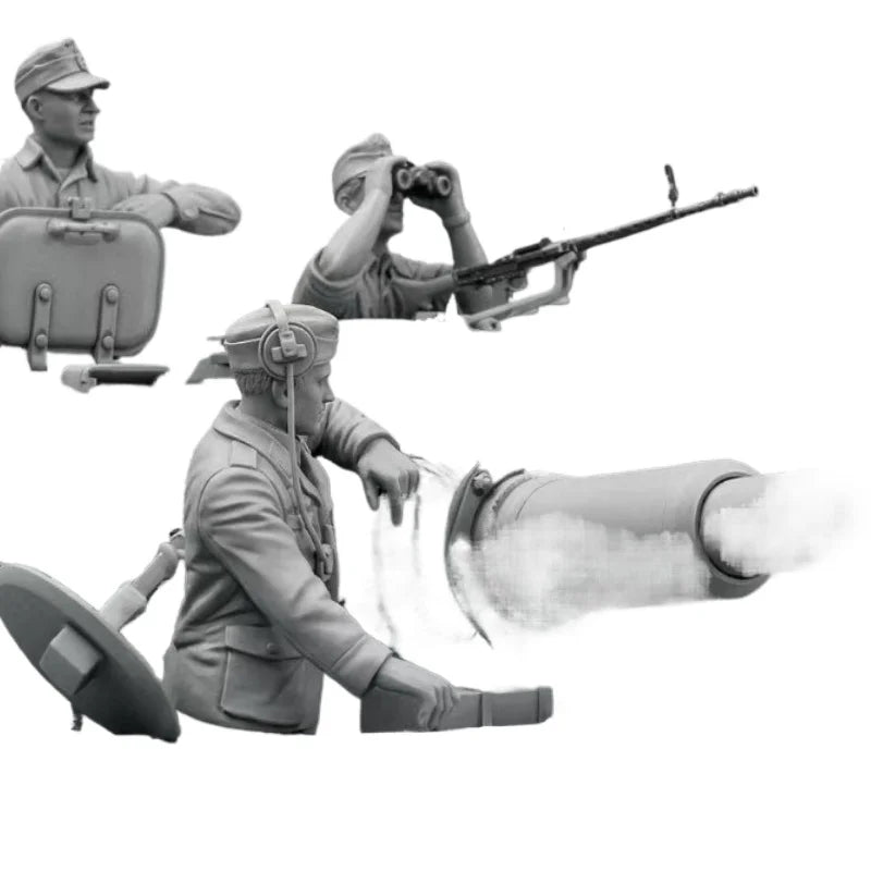 1/35 WWII German Anti-Tank Rifle Team, 4 Figures, Resin Model Figure Kit, Unassembled and Unpainted
