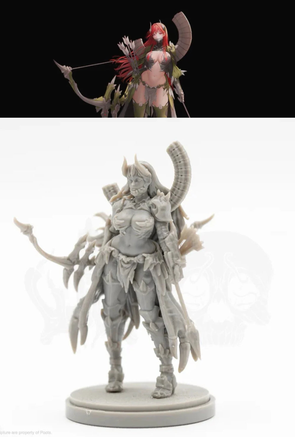 Demonic Scarlet Sorceress, Resin Model Figure Kit, Fantasy Theme, Unassembled and Unpainted