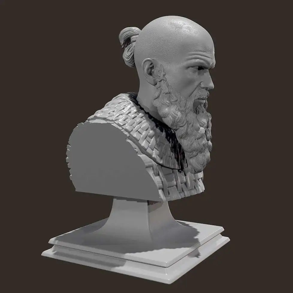 70mm Medieval Barbarian, Resin Model Bust Kit, Unassembled and Unpainted
