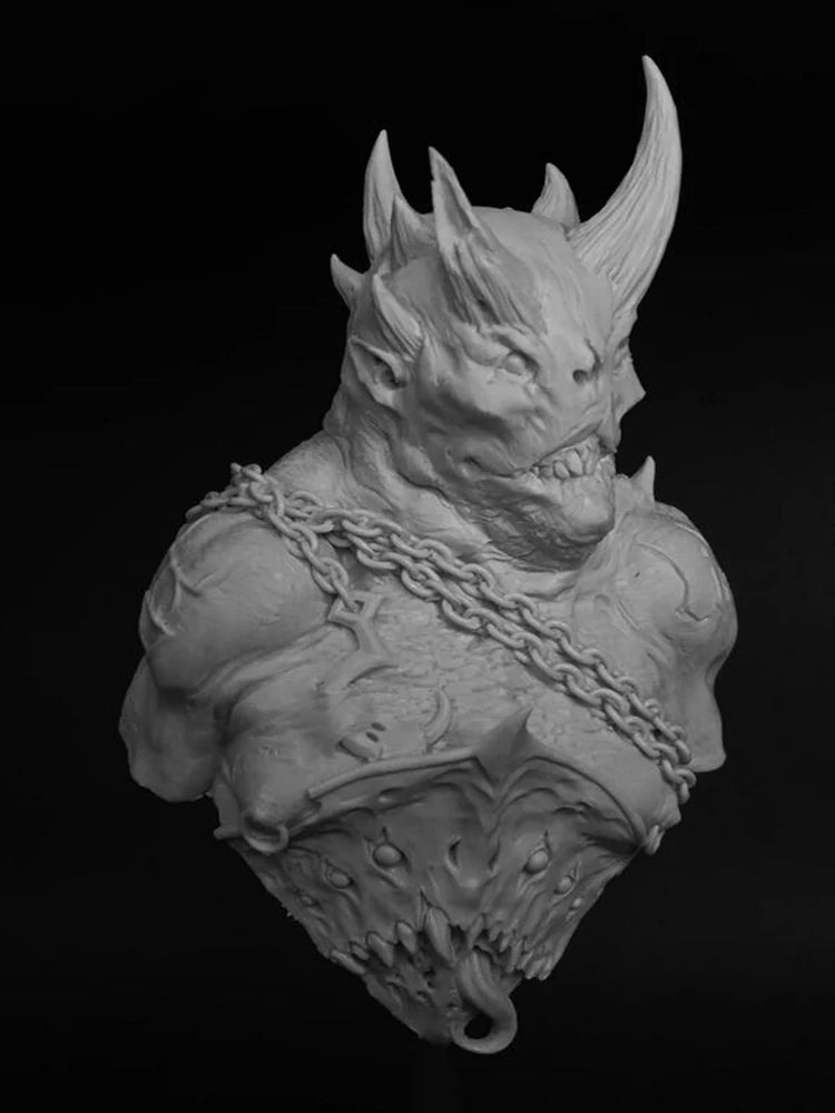 1/12 Ancient Demon Warrior, Resin Model Bust Kit, Unassembled and Unpainted
