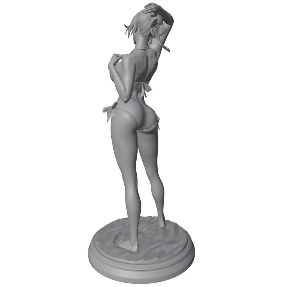 1/24 Blonde Pin-up in Blue Bikini Hand on Hip, Resin Model Figure Kit, Unassembled and Unpainted
