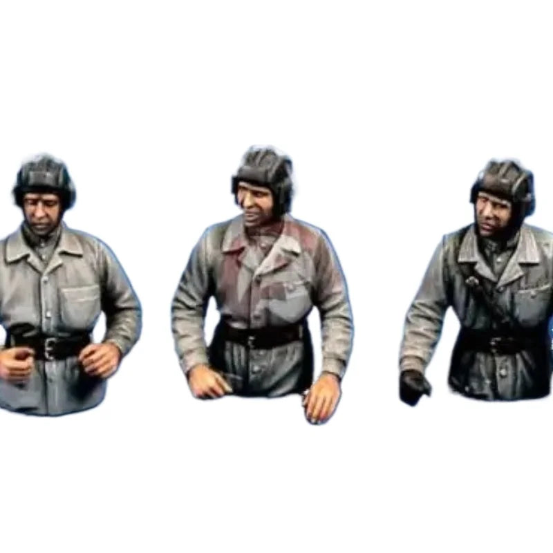 1/35 WWII Soviet Tank Soldiers, 6 Figures, Resin Model Bust Kit, Unassembled and Unpainted