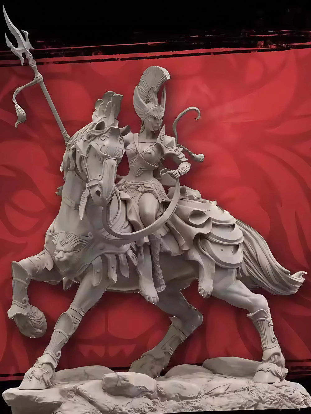1/24 Medieval Fantasy Female Knight on Dragon, Resin Model Figure Kit, Unassembled and Unpainted