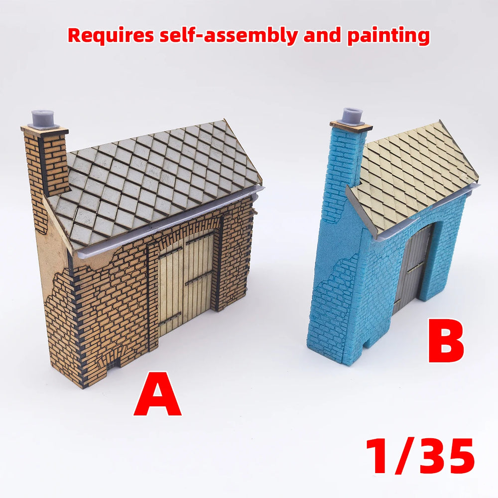 1/35 European Stone-Built House, Resin Model Diorama Kit, Historical Theme, Unassembled and Unpainted