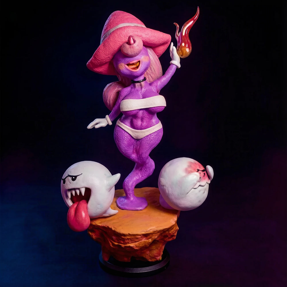 1/24 Magic Witch with Companions, 4 Figures, Resin Model Figure Kit, Fantasy Theme, Unassembled and Unpainted