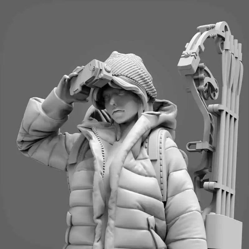 1/35 Modern Female Archer with Compound Bow, Resin Model Figure Kit, Fantasy Theme, Unassembled and Unpainted