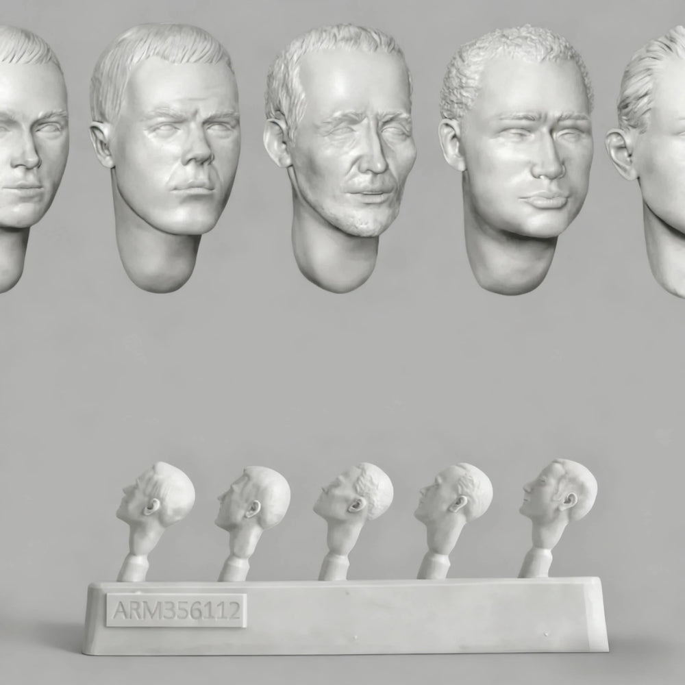 1/35 Military Character Heads, 10 Figures, Resin Model Bust Kit, Military Theme, Unassembled and Unpainted