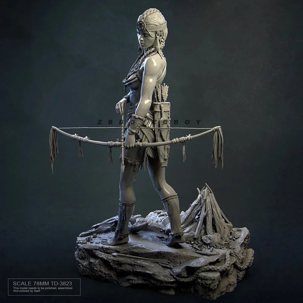 75mm Dark Fantasy Female Warrior, Resin Model Figure Kit, Fantasy Theme, Unassembled and Unpainted