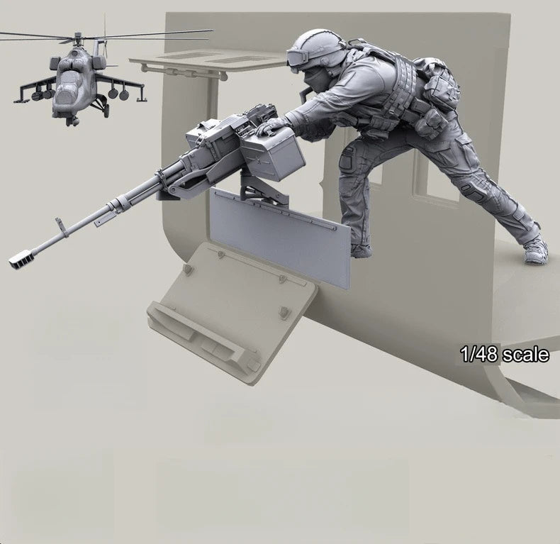 1/48 Modern Operator Fast-Roping with Carbine, Resin Model Figure Kit, Unassembled and Unpainted