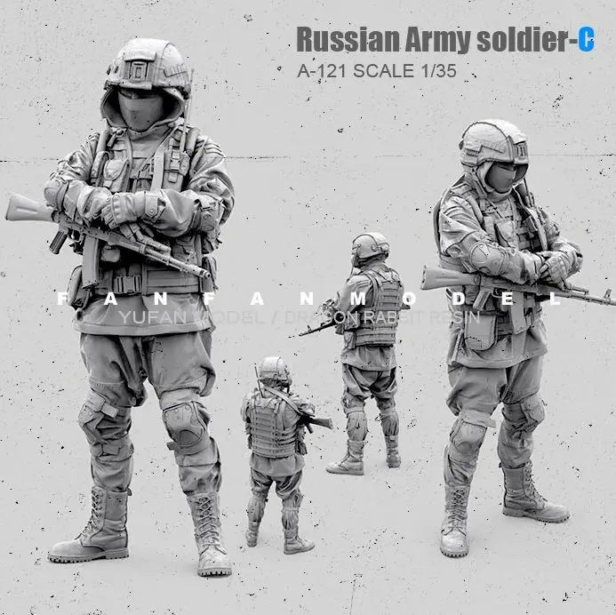 1/35 Modern Russian Army Squad in Combat Gear, 9 Figures, Resin Model Figure Kit, Unassembled and Unpainted