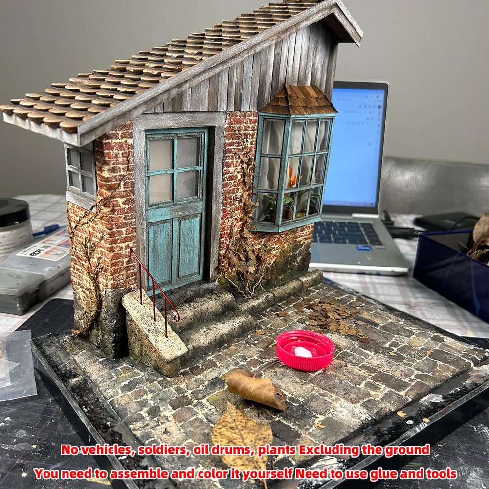 1/16 Modern Rural Cottage, Resin Model Diorama Kit, Unassembled and Unpainted