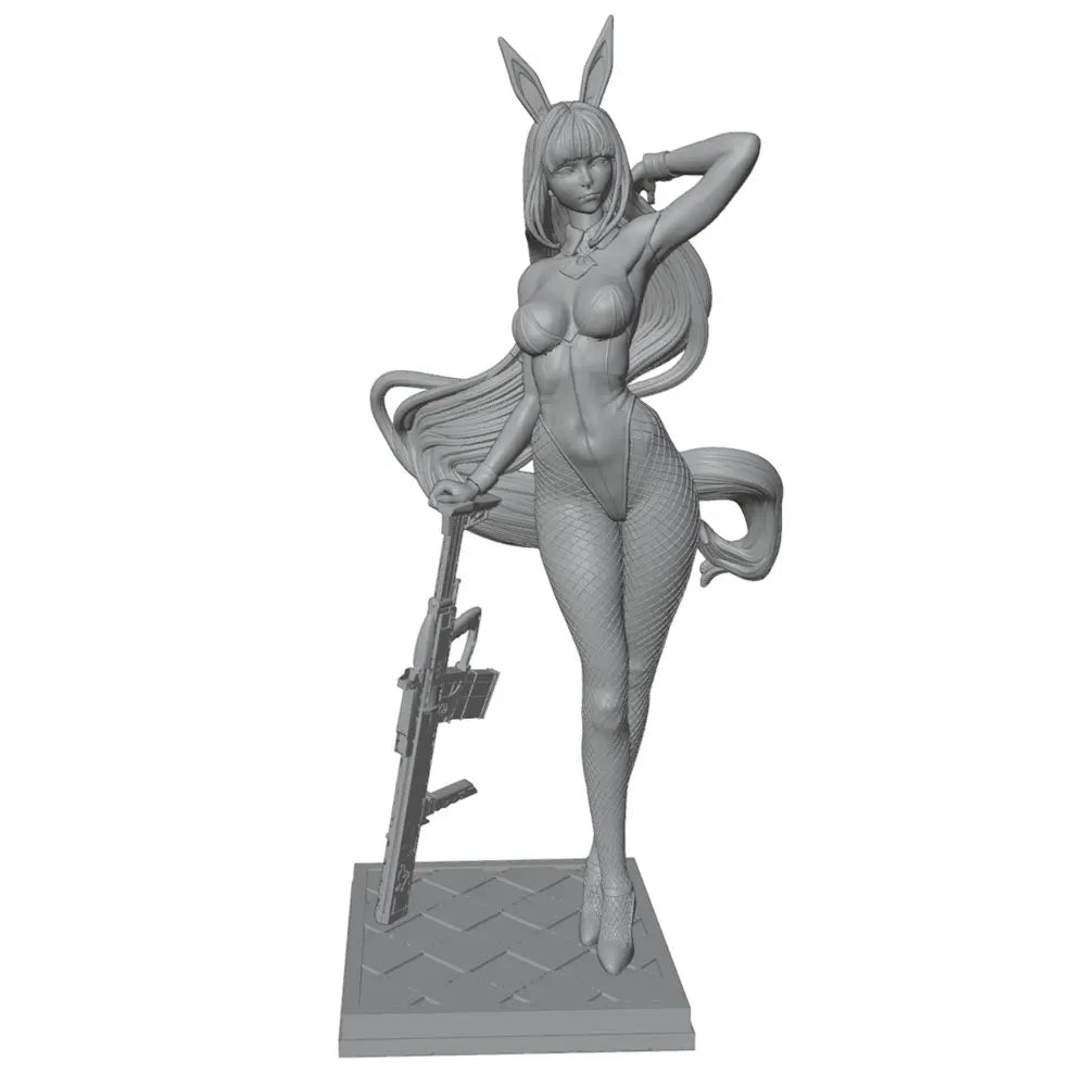 1/24 Anime Female Bunny Ears Tactical, Resin Model Figure Kit, Unassembled and Unpainted